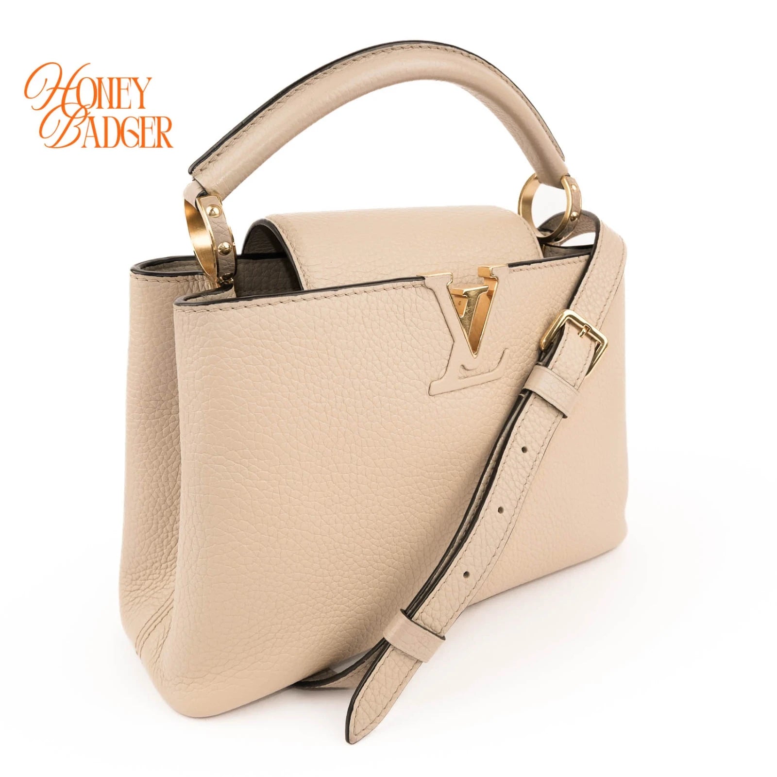 Louis Vuitton Capucines BB Beige Taurillon Leather Gold Hardware 2WAY Bag