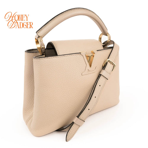 Louis Vuitton Capucines BB Beige Taurillon Leather Gold Hardware 2WAY Bag