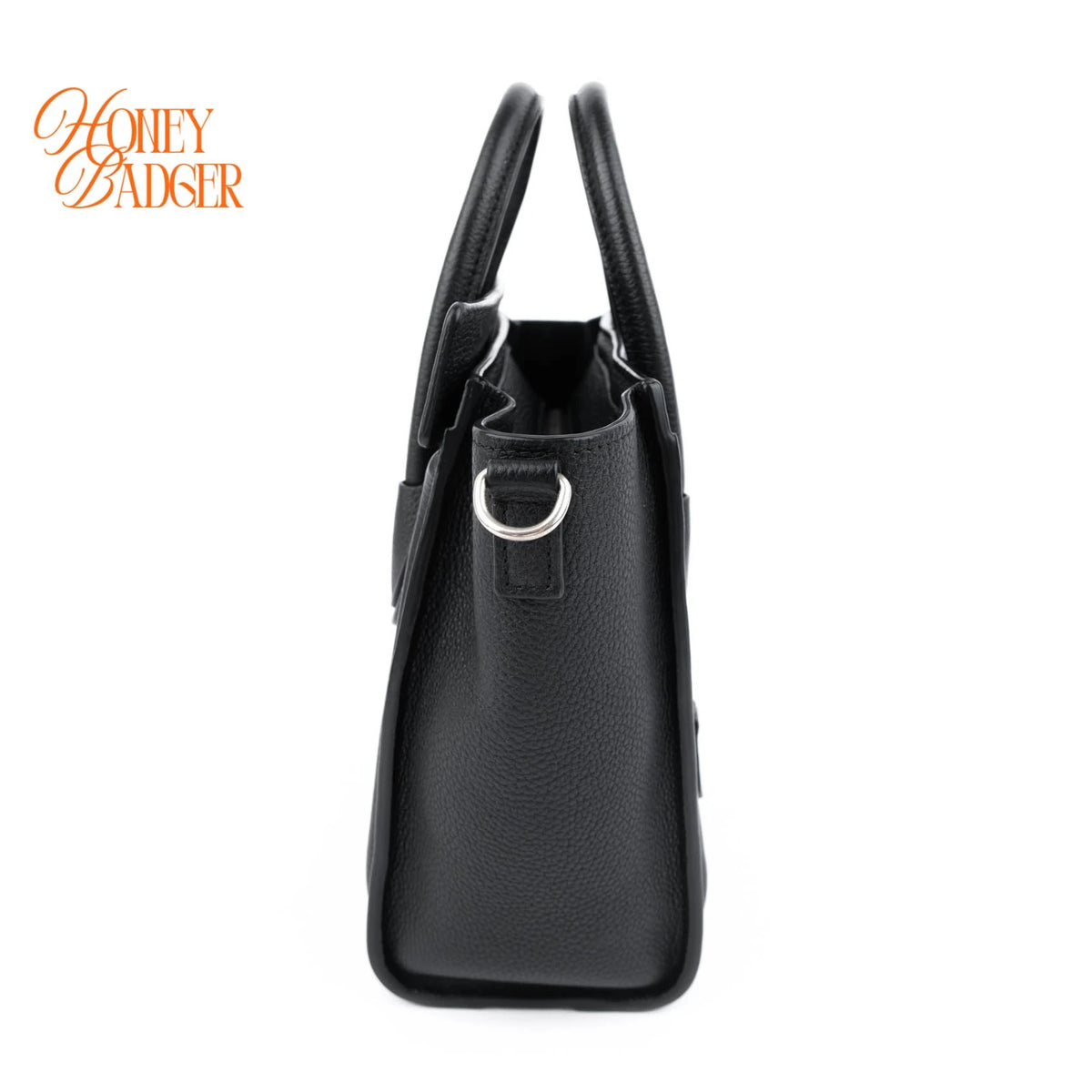 Celine Luggage Nano Drummed Calfskin Leather Black Silver Hardware Rank A