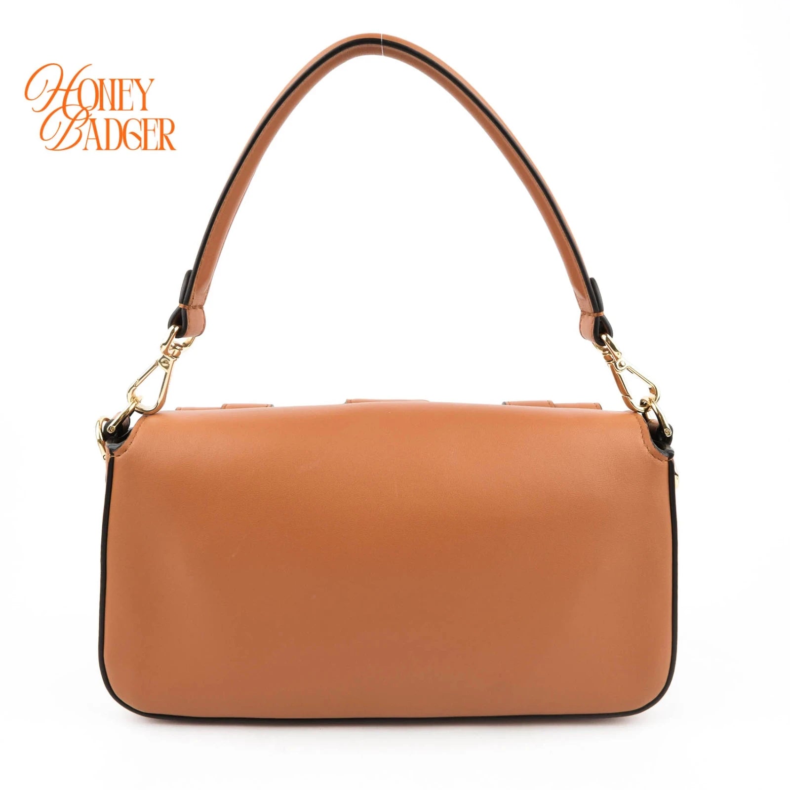 Fendi Multi-Pocket Baguette Smooth Leather Camel Rank A