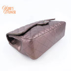 Chanel Classic Flap Jumbo Lambskin Metallic Grey Purple Rank AB