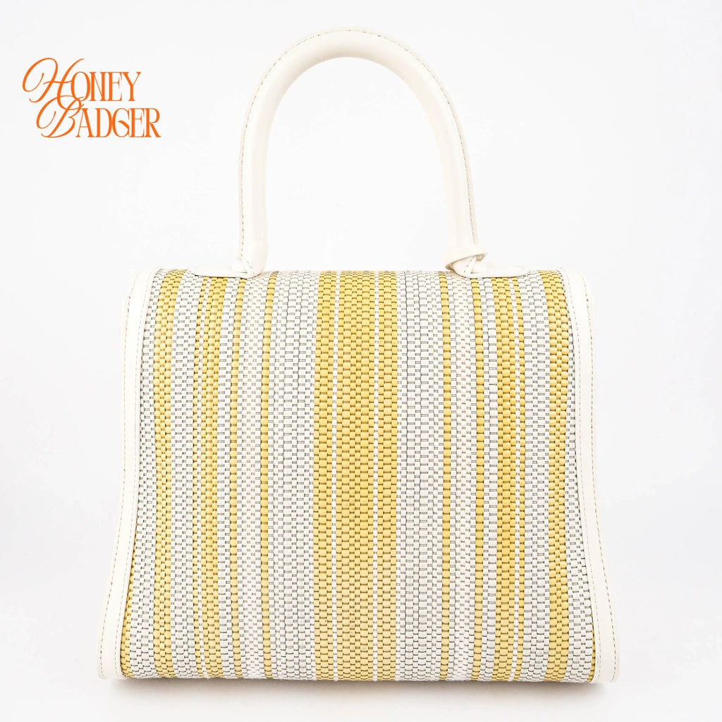 Delvaux Brillant MM Toile de Cuir Rainbow & Calf Souple Ivory Rank A
