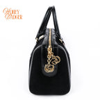 Gucci Ophidia Medium Boston Bag Suede Black Patent Leather Gold Hardware Rank A