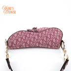 Dior Saddle Bag Trotter Jacquard Canvas Red/Bordeaux Rank AB
