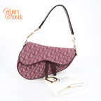 Dior Saddle Bag Trotter Jacquard Canvas Red/Bordeaux Rank AB