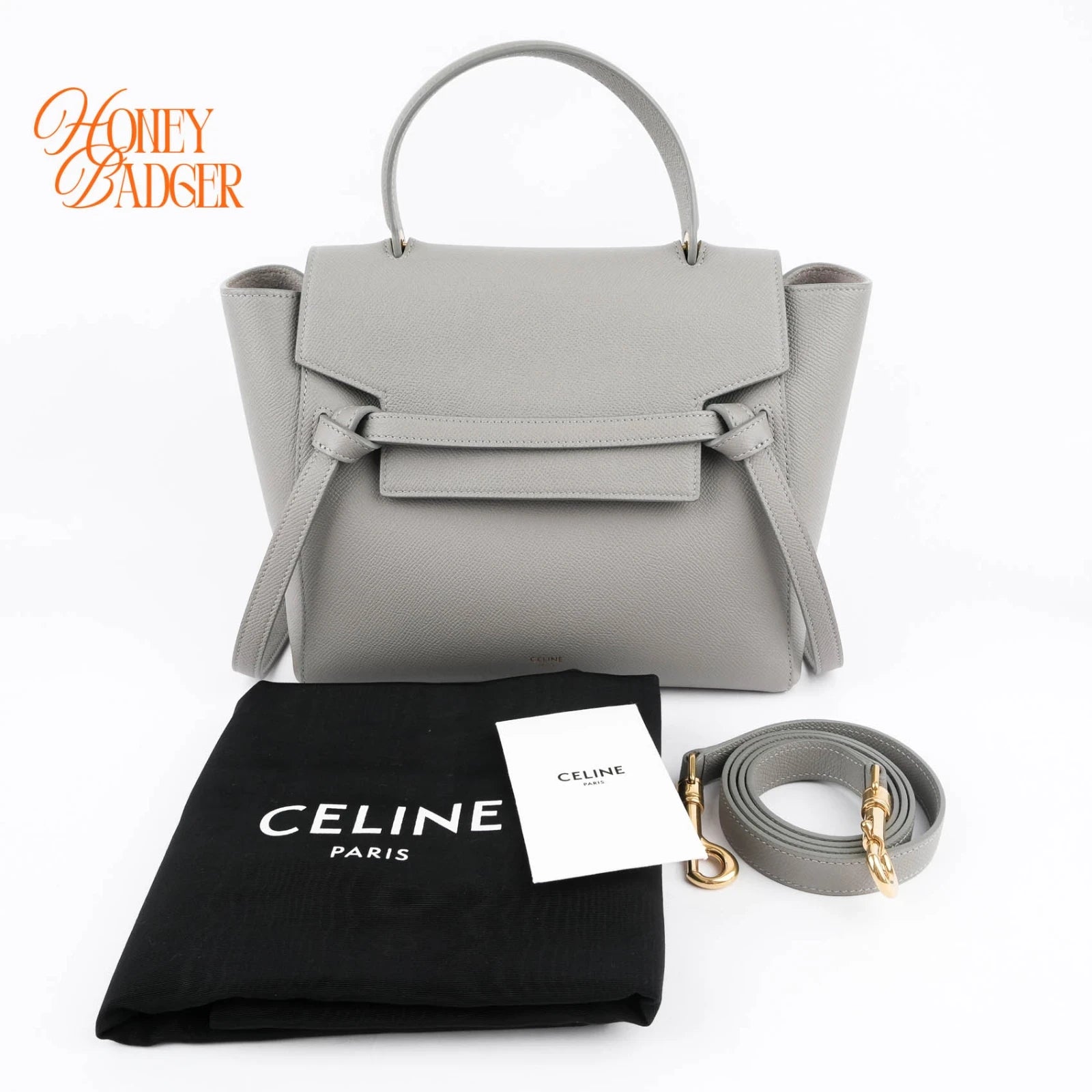 Celine Belt Bag Micro Gray Leather Grade A