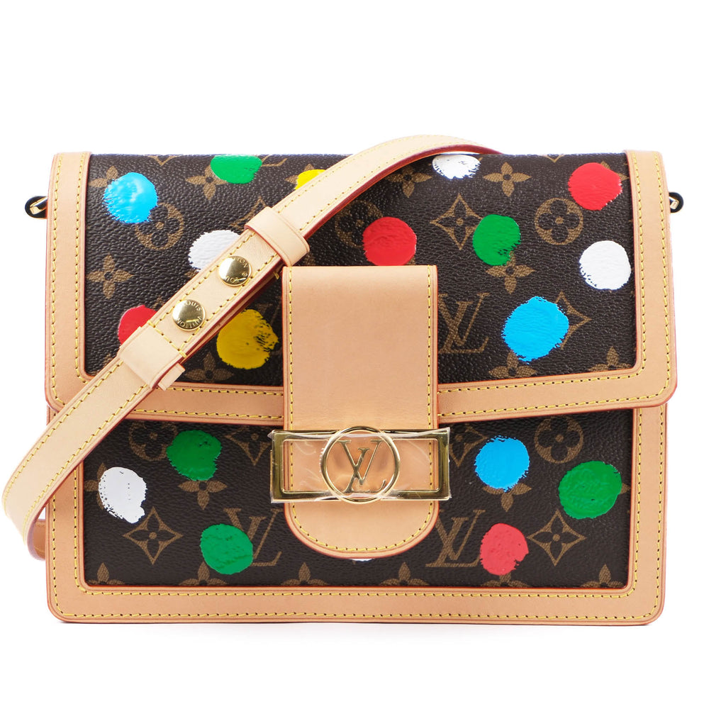 UNUSED ITEM | Louis Vuitton x Yayoi Kusama Monogram Sac Dauphine MM M46431 - Brown Multicolor (RFID Chip & Box)