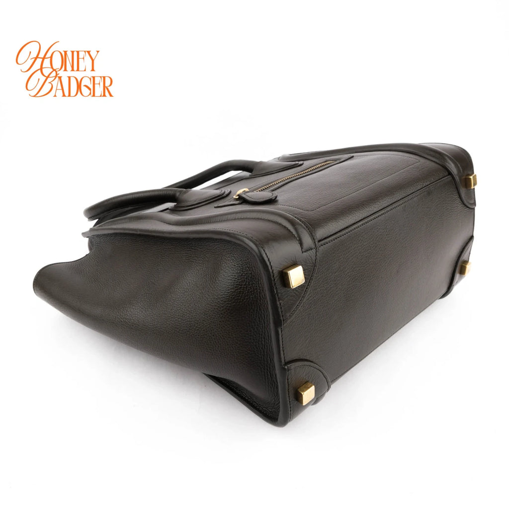Celine Luggage Medium Grained Calfskin Brown Rank A