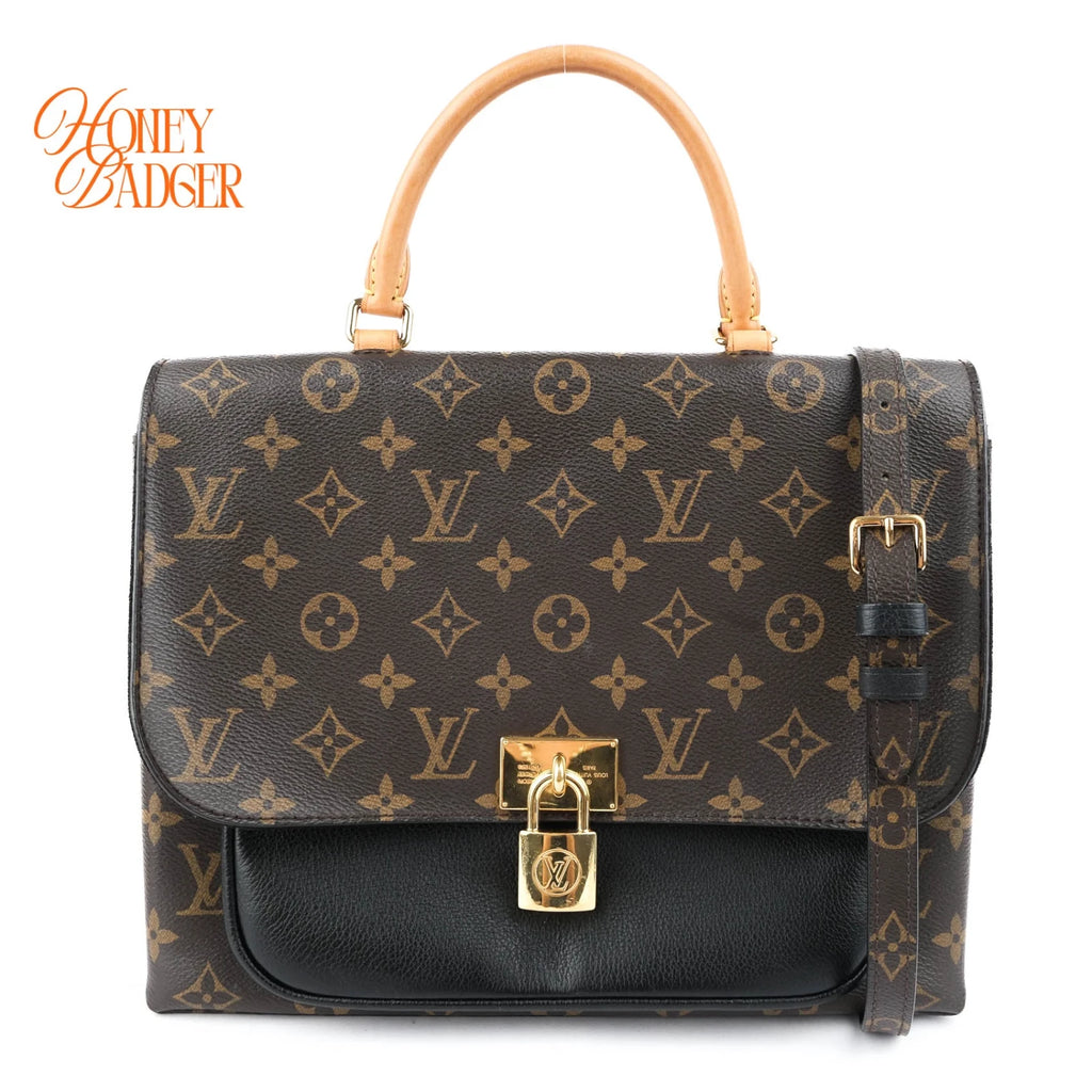 Louis Vuitton Marignan Monogram Canvas Noir Leather Gold Hardware Rank A