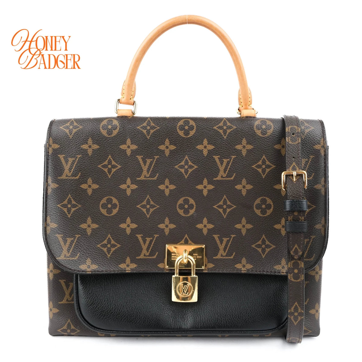Louis Vuitton Marignan Monogram Canvas Noir Leather Gold Hardware Rank A