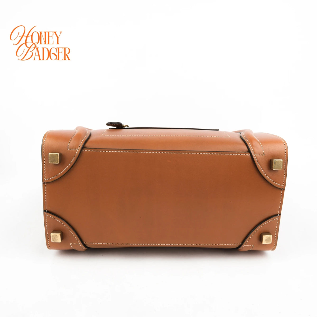 Celine Luggage Micro Smooth Calfskin Brown Gold Hardware Rank B
