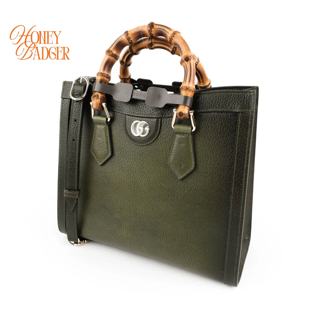 Gucci Diana Small Tote Bag | Green Gradient Leather & Bamboo Handle | Rank S Mint Condition