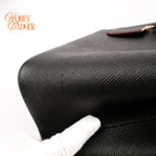 Prada Double Bag Large Saffiano Leather Black/Red Rank AB