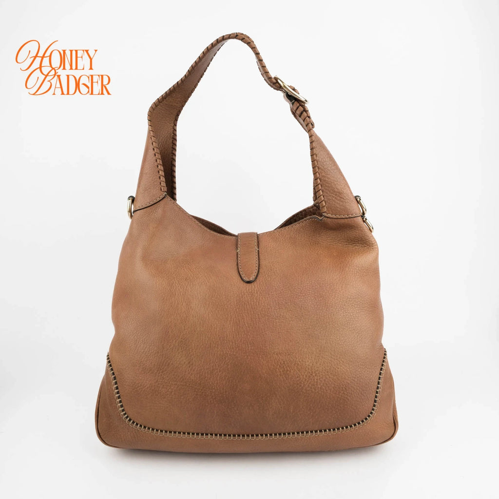 Gucci Jackie Hobo 2-Way Brown Leather Grade A