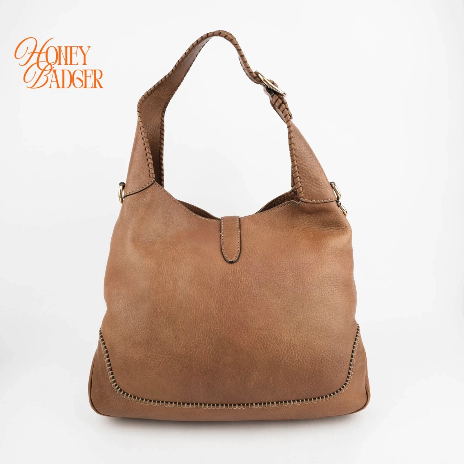 Gucci Jackie Hobo 2-Way Brown Leather Grade A