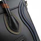 Celine Luggage Nano Black Smooth Leather Multicolor Stitch Rank A