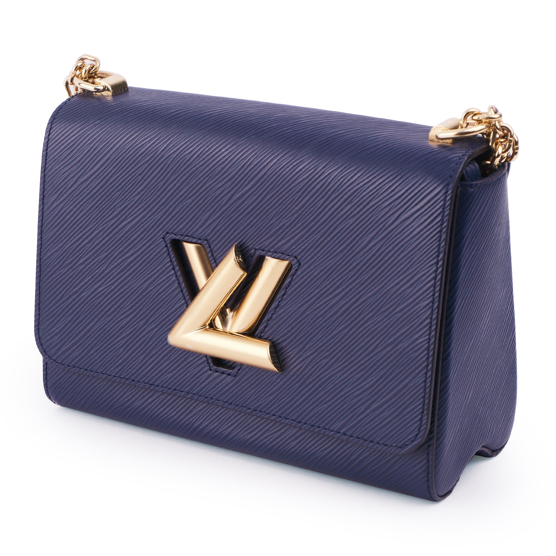 Louis Vuitton Epi Twist MM Blue Gold Hardware Shoulder Bag M53090