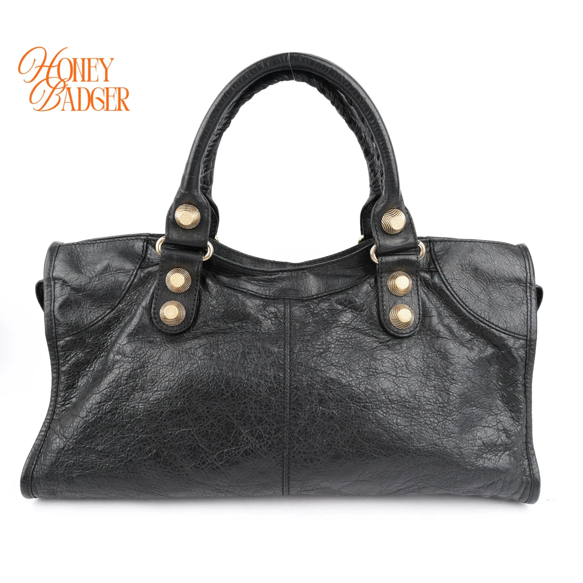 Balenciaga Giant 21 Part Time Black Leather 2-Way Handbag Shoulder Bag Rank AB