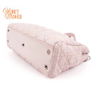 Dior Soft Small Shopping Tote Cannage Lambskin Light Pink Silver Hardware Rank AB