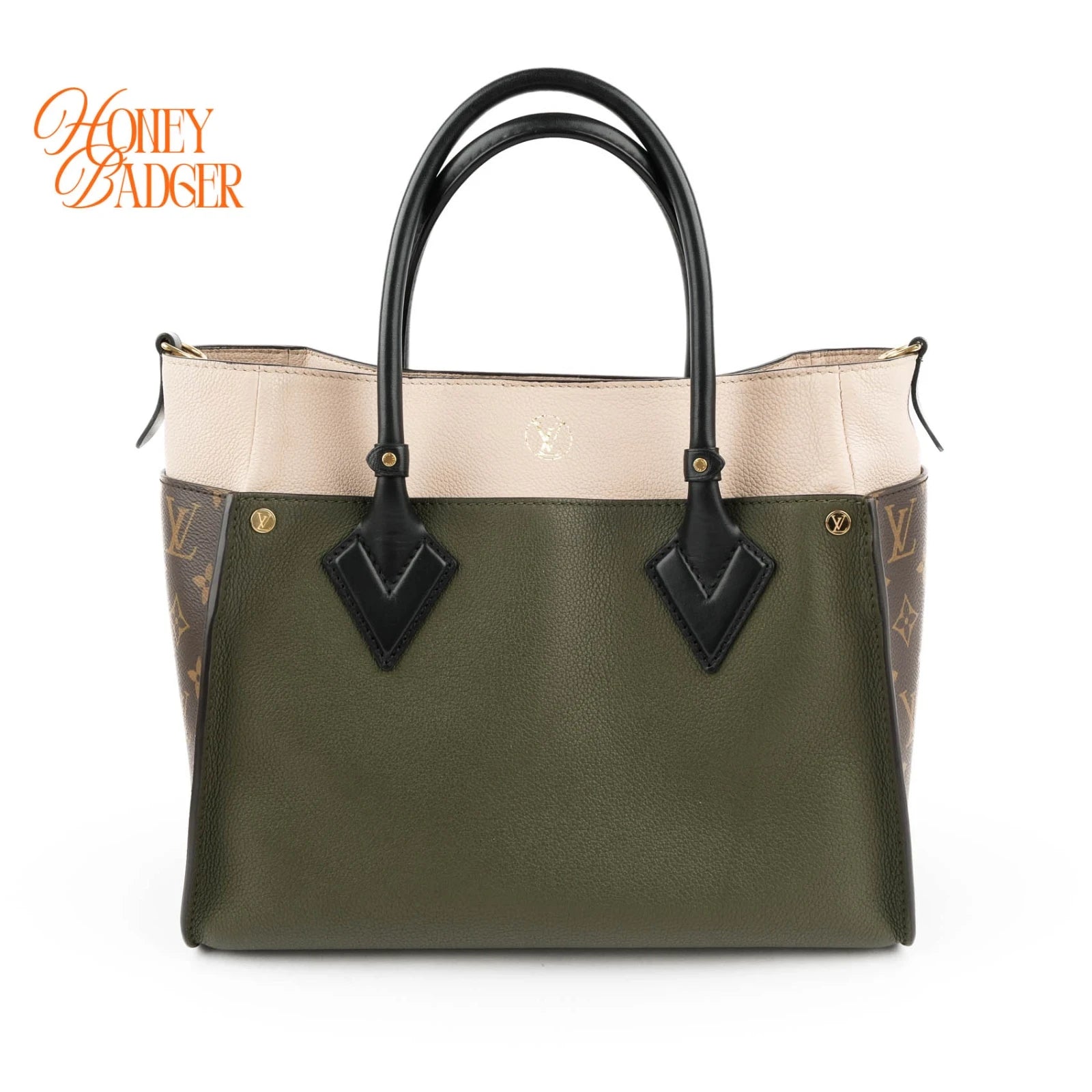 Louis Vuitton On My Side MM Monogram & Leather 2WAY Handbag Green