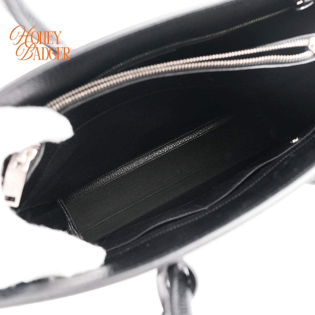 Saint Laurent Sac de Jour Medium Grained Leather Black 2-Way Bag Rank A