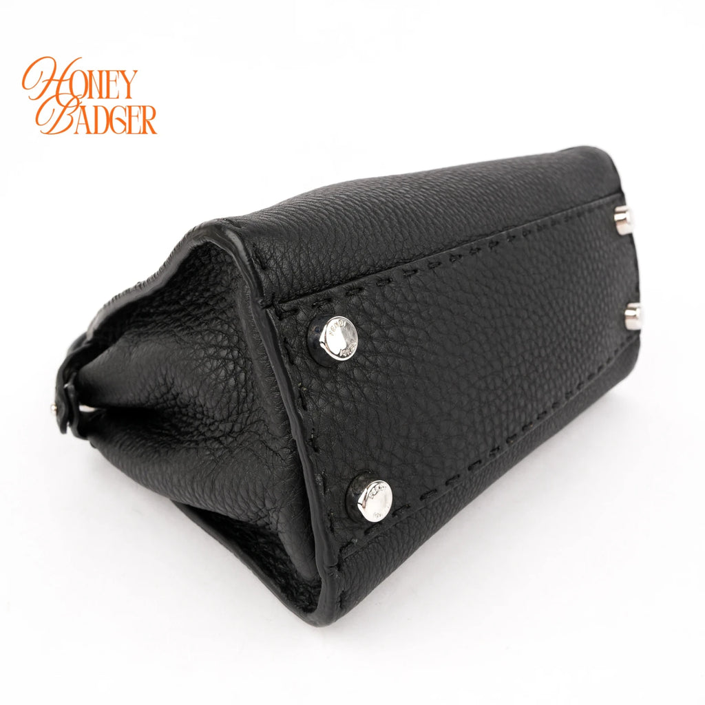 Fendi Peekaboo Mini Selleria Grained Leather Black Rank A