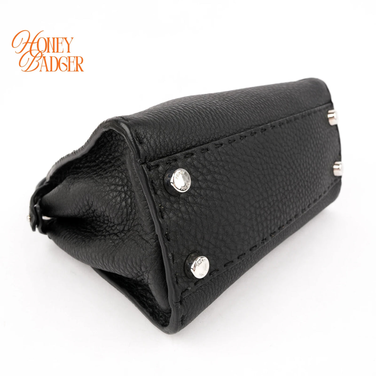 Fendi Peekaboo Mini Selleria Grained Leather Black Rank A