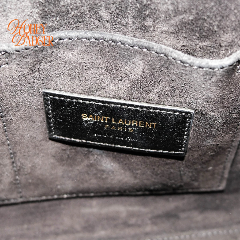 Saint Laurent Sac de Jour Nano Smooth Calfskin Black Bronze Hardware Rank A