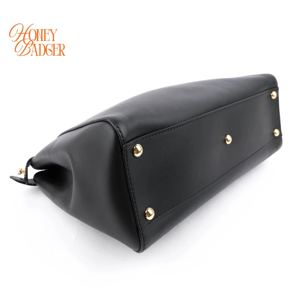 Fendi Peekaboo Regular Smooth Calfskin Black Gold Hardware Rank A