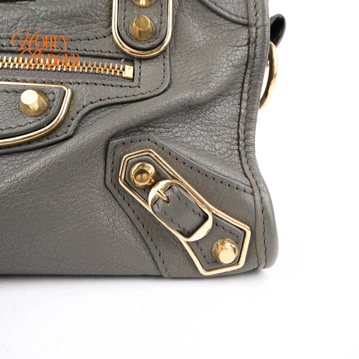 Balenciaga Giant 12 Gold Mini City Lambskin Gris Fossile Rank A