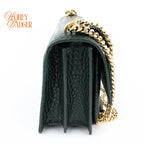 Saint Laurent Sunset Medium Croc-Embossed Leather Green Gold Hardware Rank A