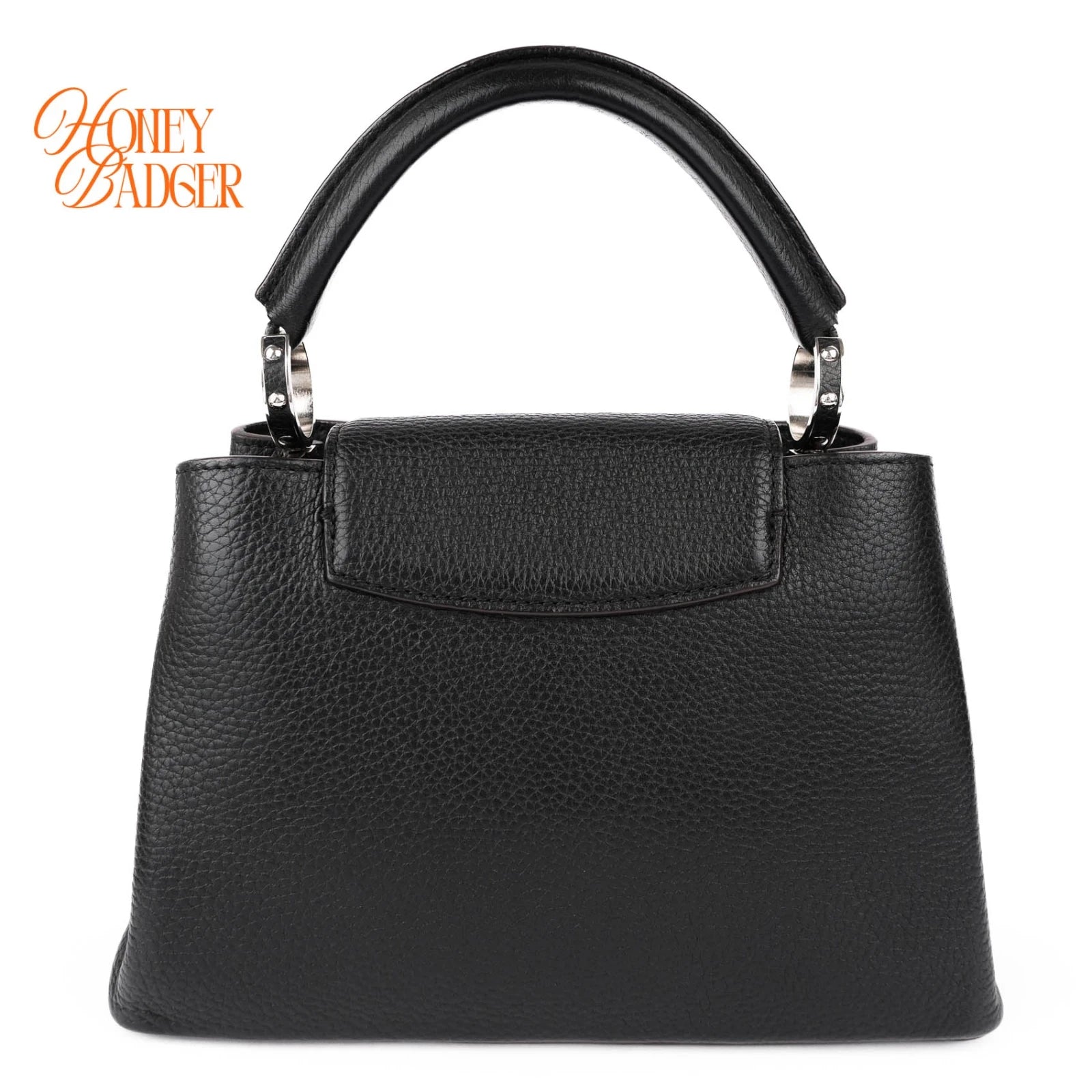 Louis Vuitton Capucines BB Taurillon Grained Leather Black Silver Hardware Rank A