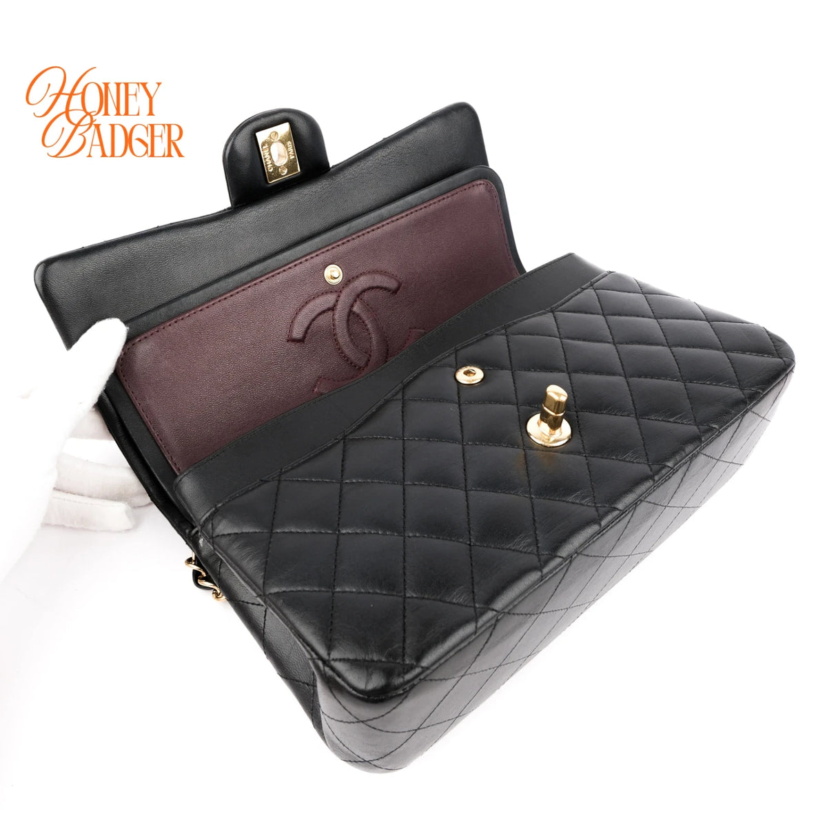 Chanel Matelasse 25 Double Flap Double Chain Leather Black Rank AB