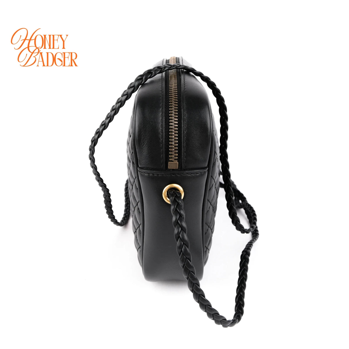 Gucci Quilted Leather Small Web Black Crossbody Shoulder Bag Rank A