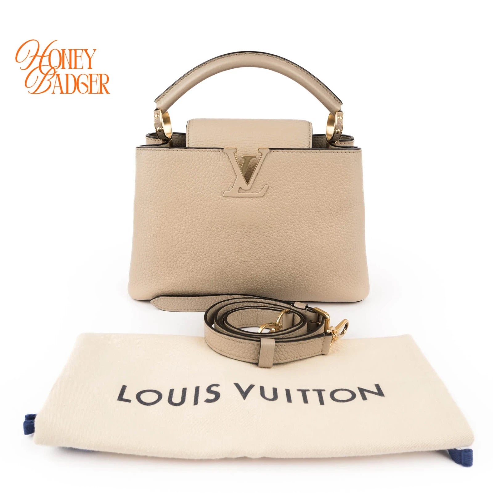 Louis Vuitton Capucines BB Beige Taurillon Leather Gold Hardware 2WAY Bag