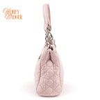 Dior Soft Small Shopping Tote Cannage Lambskin Light Pink Silver Hardware Rank AB