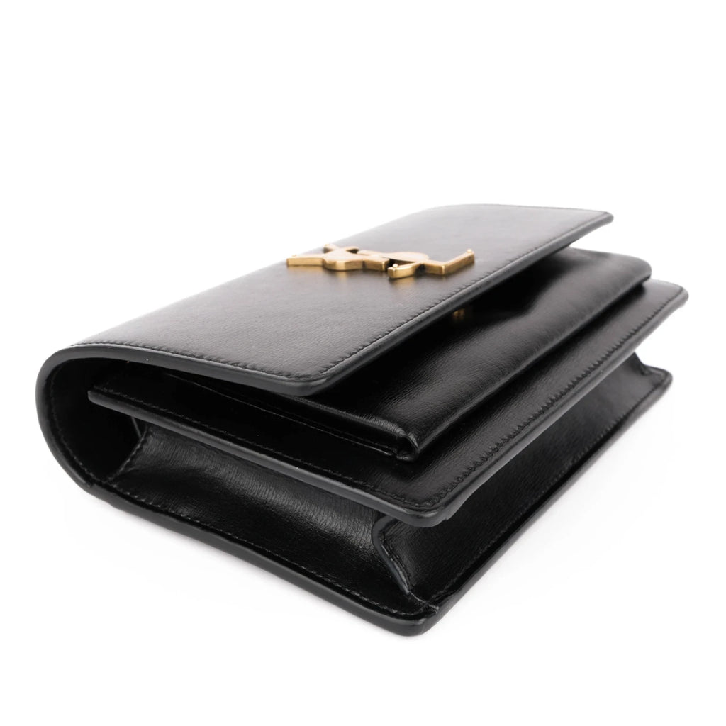 Saint Laurent Sunset Small Leather Black Gold Hardware Rank A