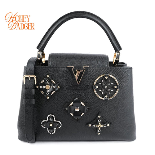 Louis Vuitton Capucines MM Black Leather Gold Hardware Grade A