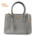 Prada Galleria Medium Saffiano Leather Gray Gold Hardware Rank A