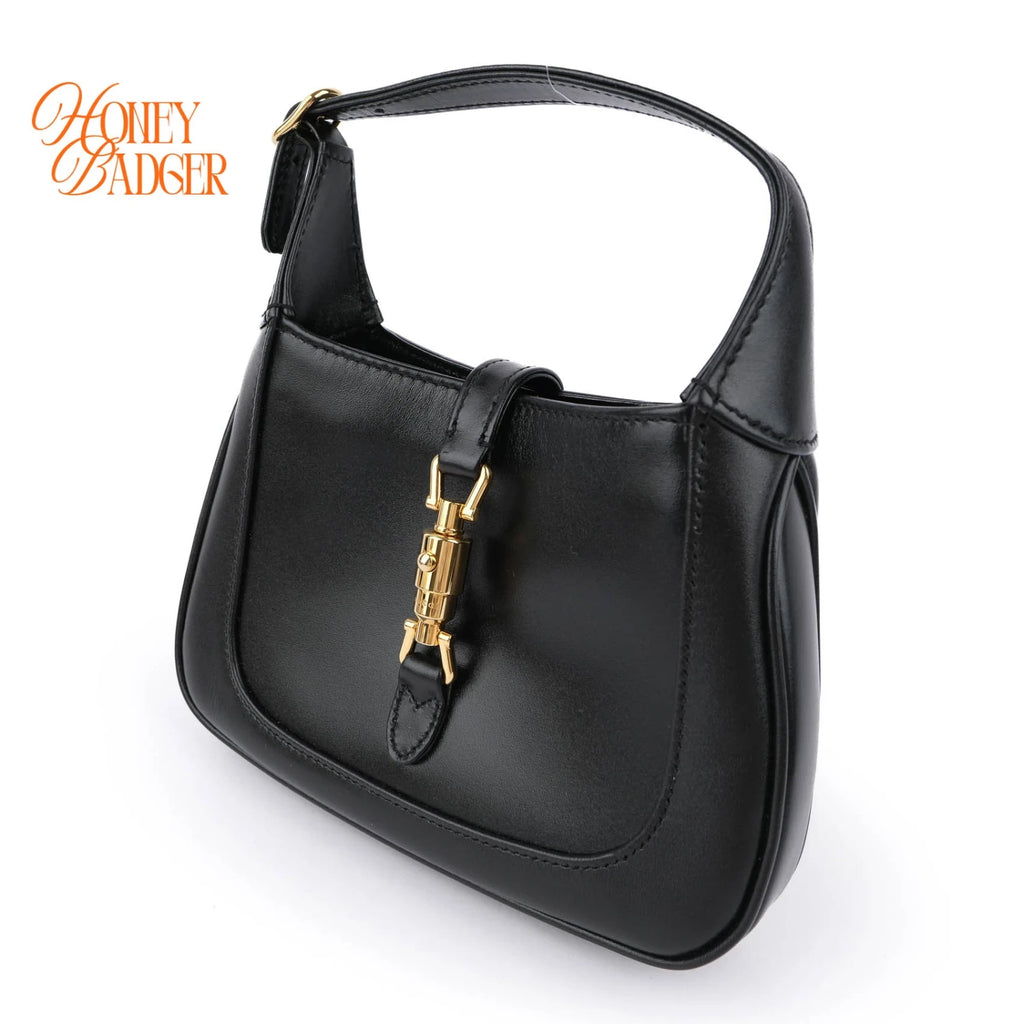 Gucci Jackie 1961 Mini Shoulder Bag Black Leather Gold Hardware 2WAY Bag