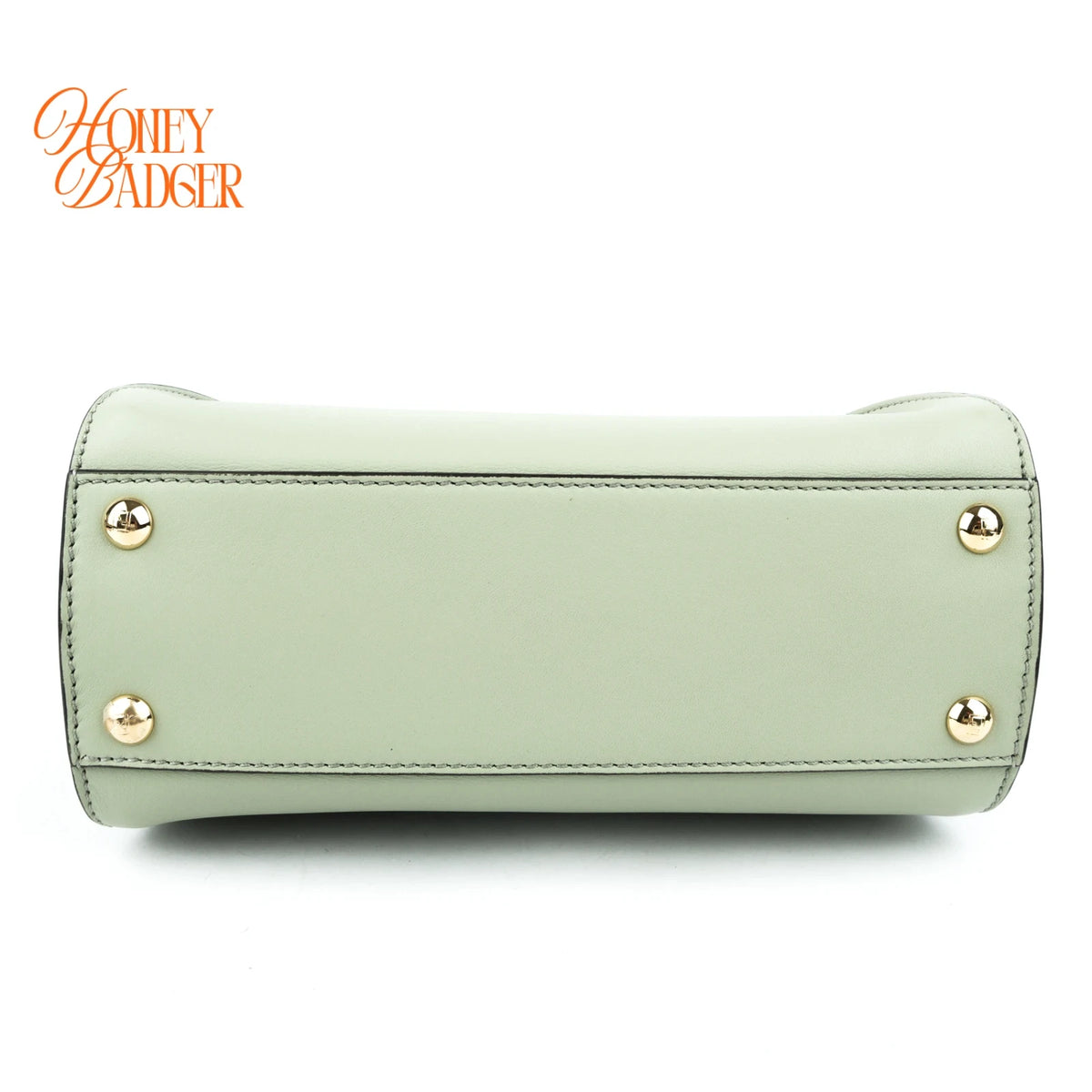 Fendi Peekaboo Mini Leather Light Green Gold Hardware Rank A