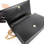 Saint Laurent Kate Medium Grain de Poudre Embossed Leather Black Light Bronze Hardware Rank A