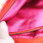 Fendi Baguette Suede Orange Glitter FF Buckle Gold Hardware Rank AB