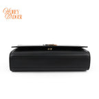 Saint Laurent Kate Small Bicolor Logo Chain Shoulder Bag Black Leather 469390