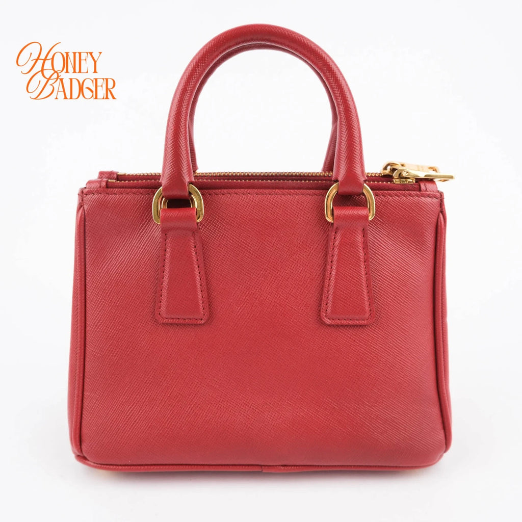 Prada Galleria Mini Red Saffiano Leather Grade A