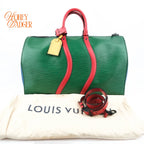 Louis Vuitton Keepall Bandoulière Wavy 50 Epi Leather Colorblock Multicolor Black Hardware Rank A