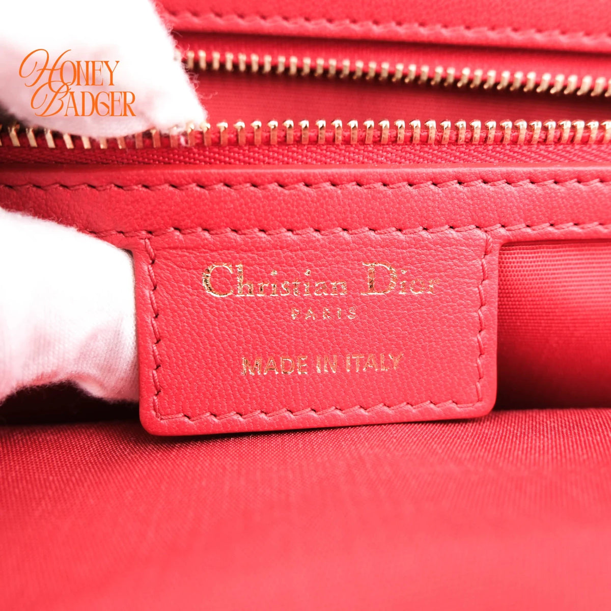 Dior Soft Shopping Tote Cannage Lambskin Red Gold Hardware Rank AB