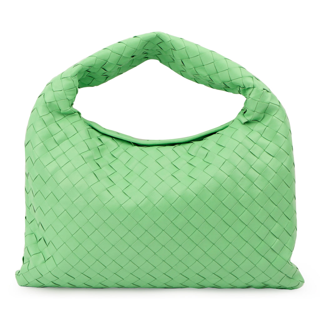 Bottega Veneta Intrecciato Hobo Shoulder Bag Nappa Leather Parakeet Green