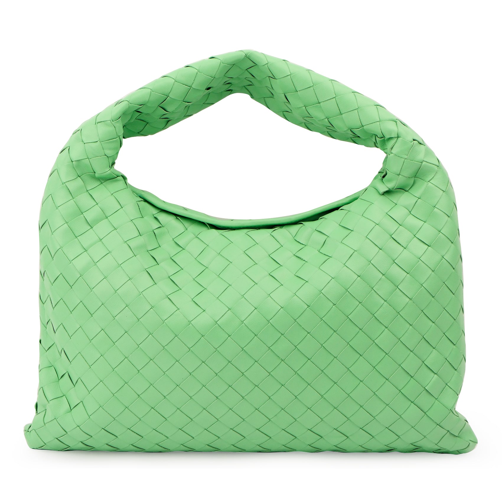 Bottega Veneta Intrecciato Hobo Shoulder Bag Nappa Leather Parakeet Green
