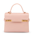 Delvaux Tempete MM Leather 2 Way Handbag Pink Mirror Included